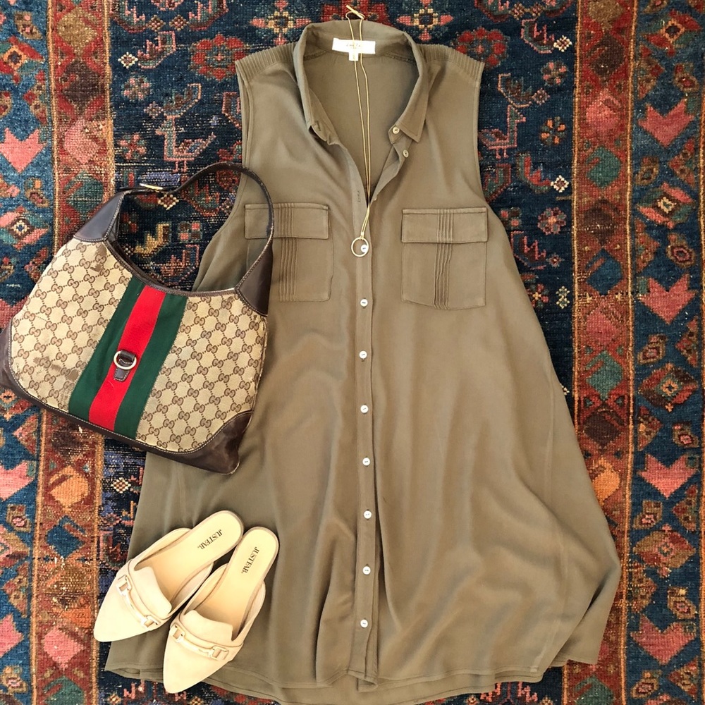 Olive Green Shirt Dress
